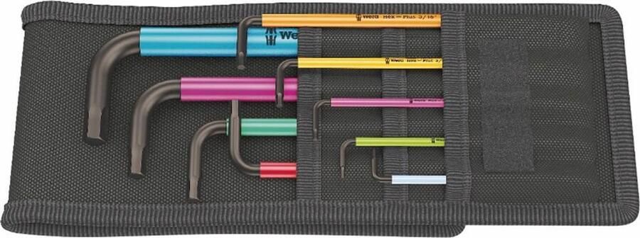 Wera 05022639001 9-delige Multicolour Inbussleutelset inch 5 64-3 8