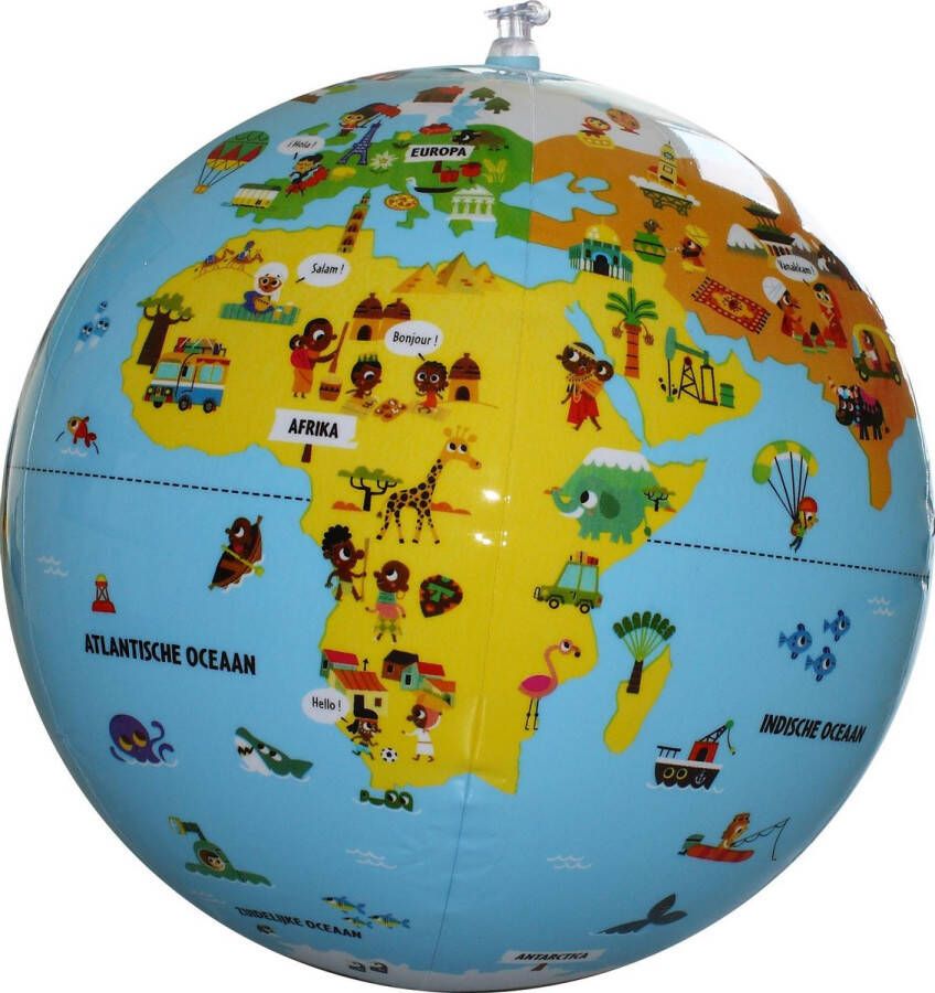 Wereldkaarten.nl Caly Toys Op ontdekking opblaasbare bal wereld