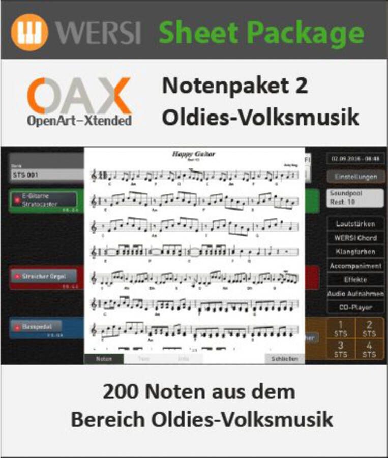 Wersi SONIC OAX Sheet Music 2 German Oldies and Folkmusic Activation Key Orgel software