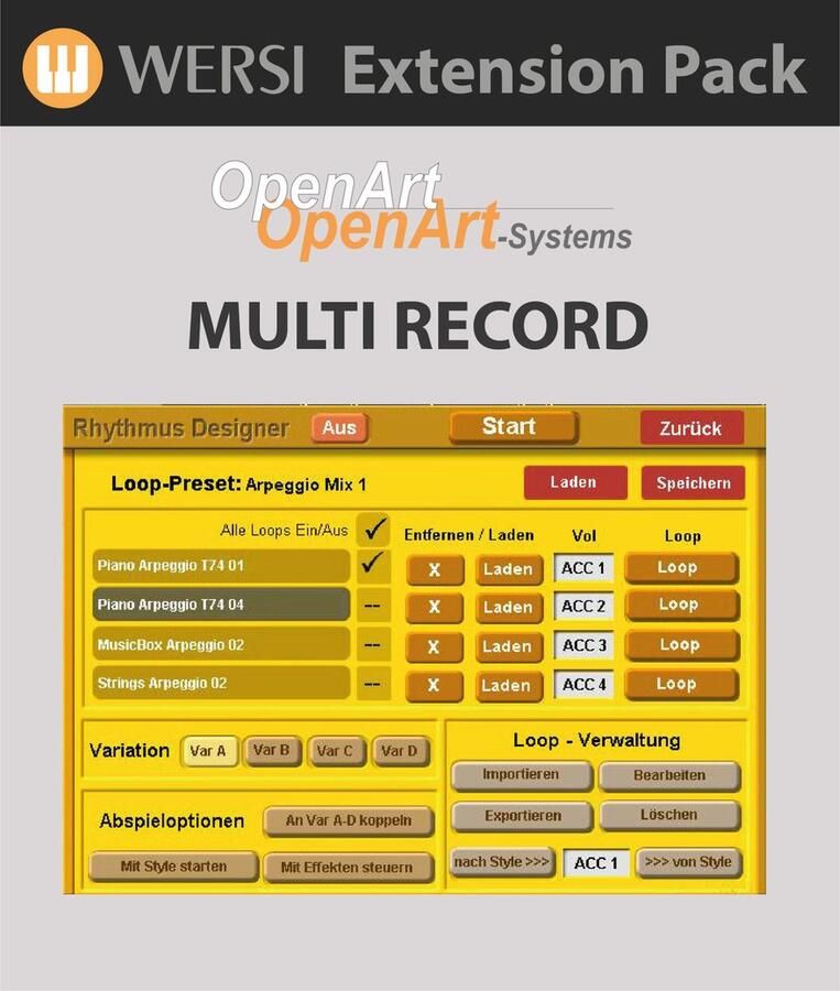 Wersi MultiRecord Software (4003220) voor OAS Orgel software