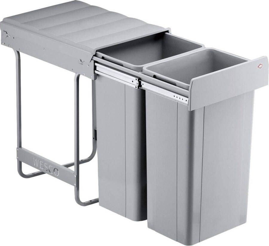Wesco Big Bio Double Inbouw Prullenbak- 64 liter (2 x 32 liter)