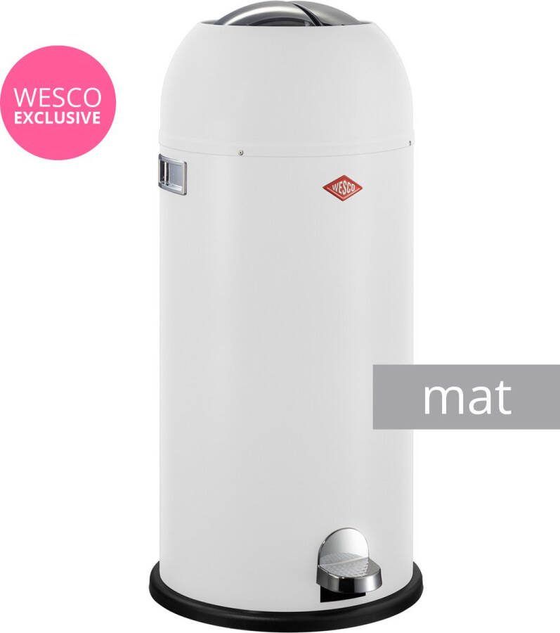 Wesco Prullenbak Kickmaster Maxi Pedaalemmer 40 l Mat Wit