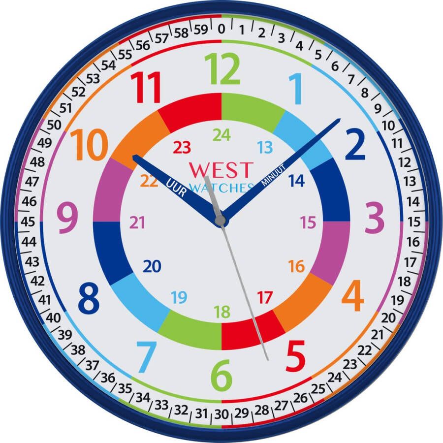 West Watches West Watch Ik leer klok kijken Wandklok 30 mm kleur roze