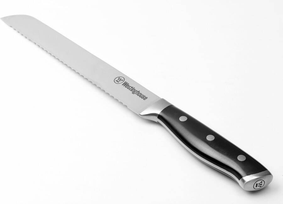 Westinghouse Broodmes Zwart 20cm Scherp Gekarteld Mes