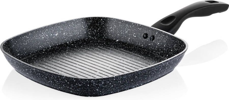 Westinghouse Grillpan Ø 28 cm Zwart Marmer Geschikt voor alle warmtebronnen inclusief inductie Steakpan met antiaanbaklaag- Aluminium