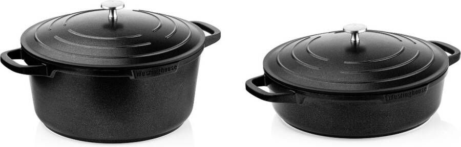 Westinghouse Pannenset Performance (Braadpan + Hapjespan) ø 28 cm Zwart Inductie en alle andere warmtebronnen