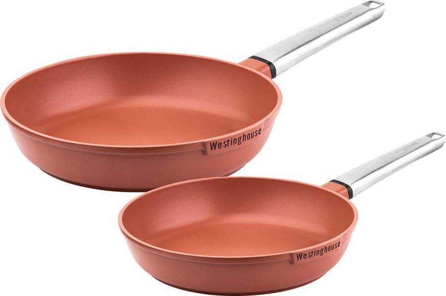 Westinghouse Pannenset Performance Series koekenpan 24cm + koekenpan 28cm Rood Koekenpannenset 2-delig Geschikt voor alle warmtebronnen inclusief inductie