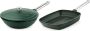 Westinghouse Pannenset Performance Series Wokpan 28cm + Grillpan 28cm Groen Geschikt voor alle warmtebronnen inclusief inductie - Thumbnail 1