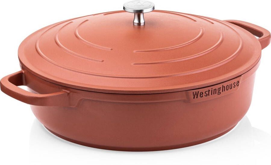 Westinghouse Performance Series Hapjespan Inductie Met Deksel 28cm Sauteerpan Oven Geschikt Rood PFOA Vrij