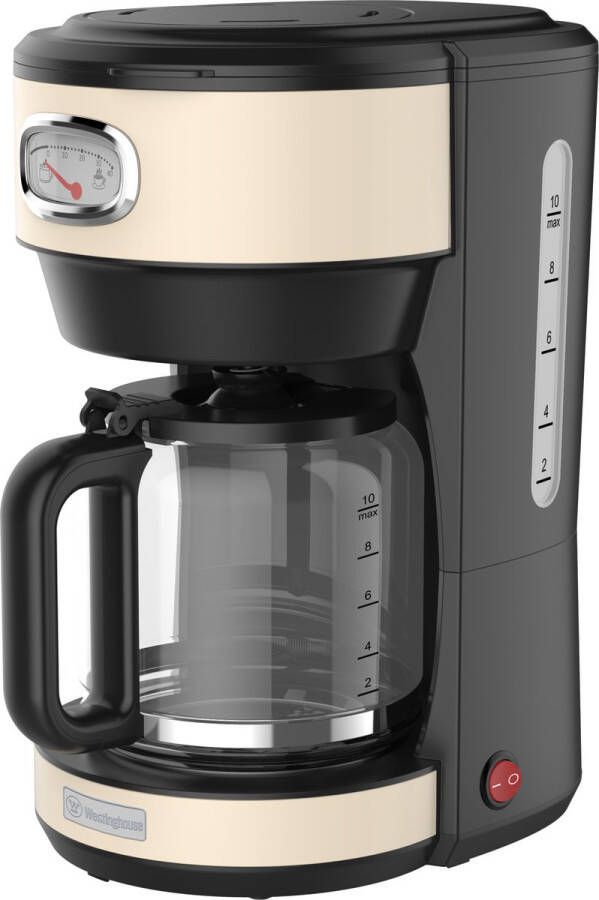 Westinghouse Retro Serie Koffiezetapparaat Filterkoffie Machine Wit Met Herbruikbare Filter 10 Koppen Koffie