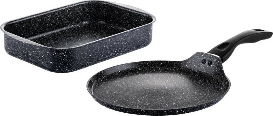 Westinghouse Set Braadslede 35cm + Pannenkoekenpan 28cm Black Marble