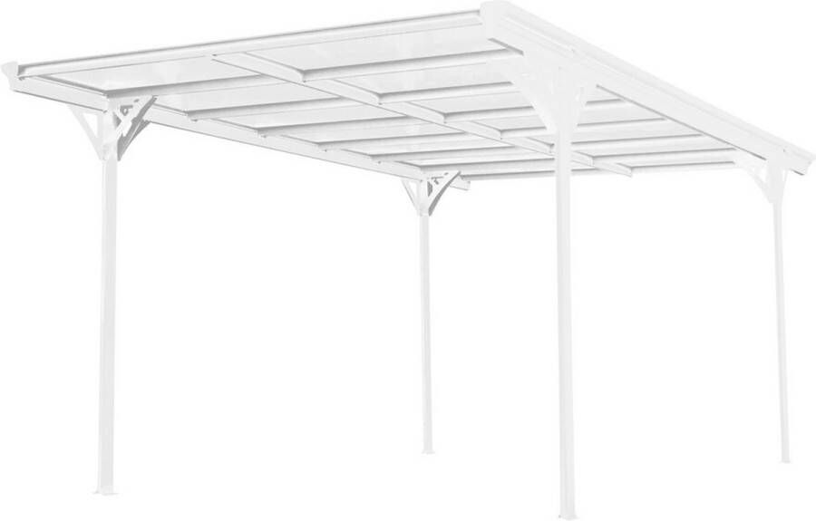 Westmann Aluminium Carport Met Plat Dak Helsinki Wit 503x305x232cm