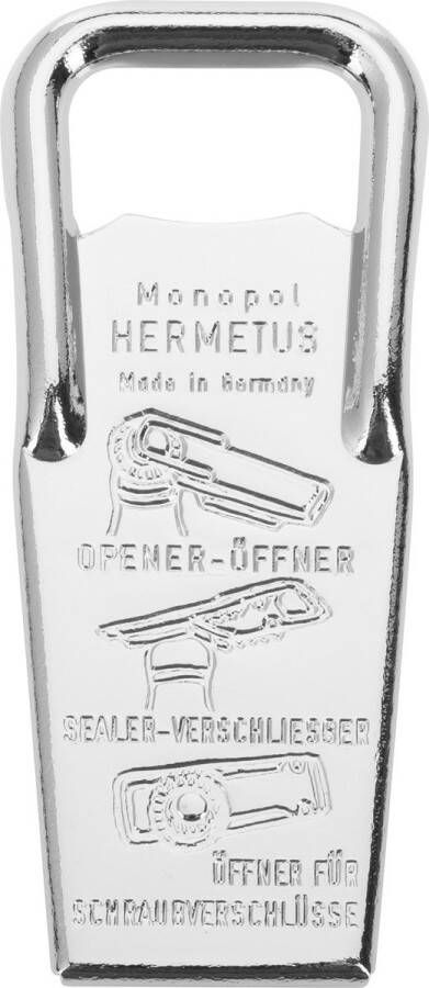 Westmark Flesopener en -dop voor schroefdoppen 3-in-1 staal rubber 8 6 x 3 7 x 1 5 cm Hermetus zilver rood 61832270