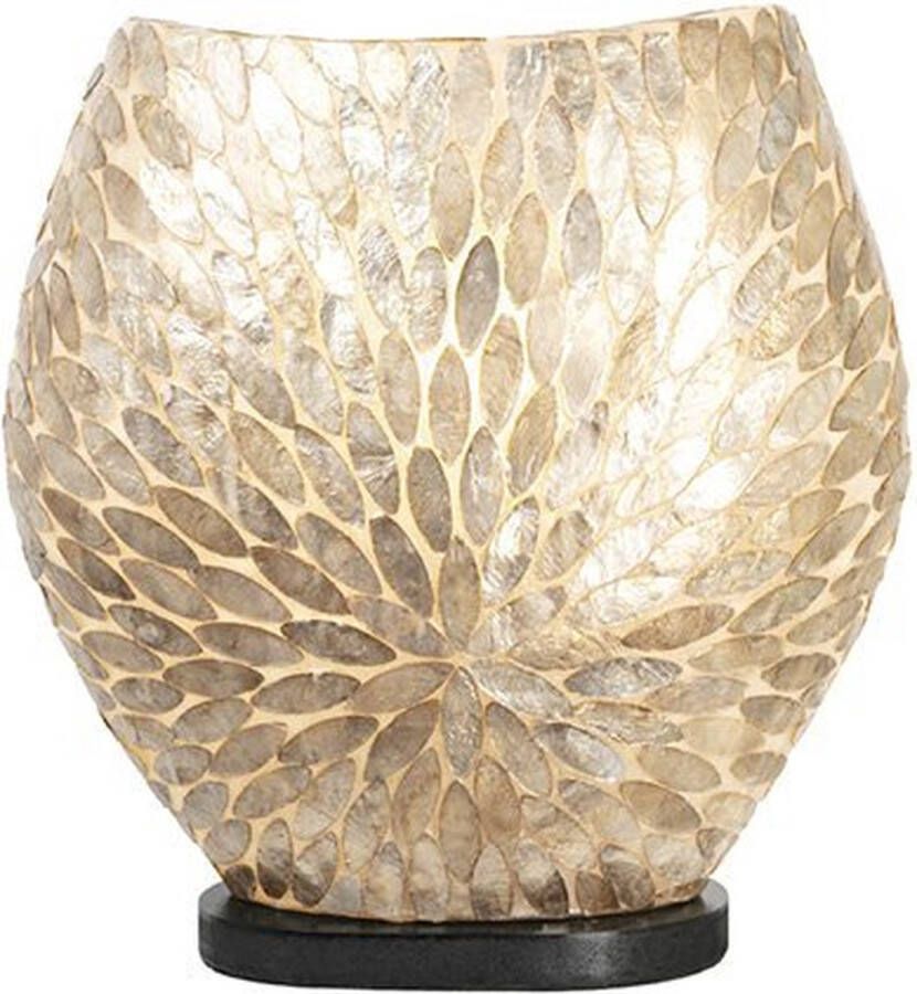 WF-Light Gold Flower Tafellamp schelpen 45x45x18cm amber Landelijk