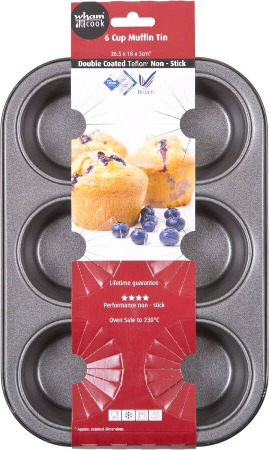 Wham Cook Wham muffinvorm Essentials 26 5 x 18 cm teflon grijs