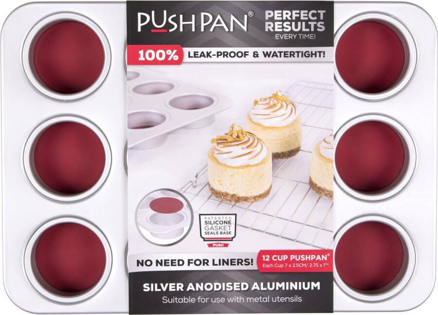 Wham PushPan Muffinvorm Aluminium Rechthoekig 12 stuks