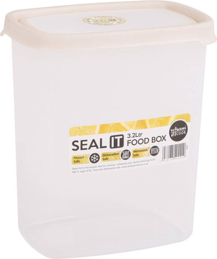 Wham Seal It Vershouddoos Rechthoekig 3 2 Liter Set van 2 Stuks Creme