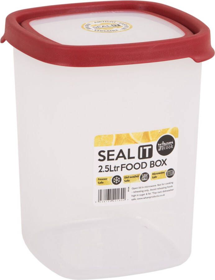 Wham Seal It Vershouddoos Vierkant 2 5 Liter Set van 2 Stuks Rood