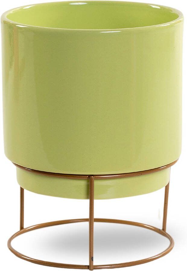 What-Women-Want Luxe sierpot Emma Lime Green – bloempot voor binnen – pot van 15cm – plantenpot met Ø13 – sierpot voor kamerplant