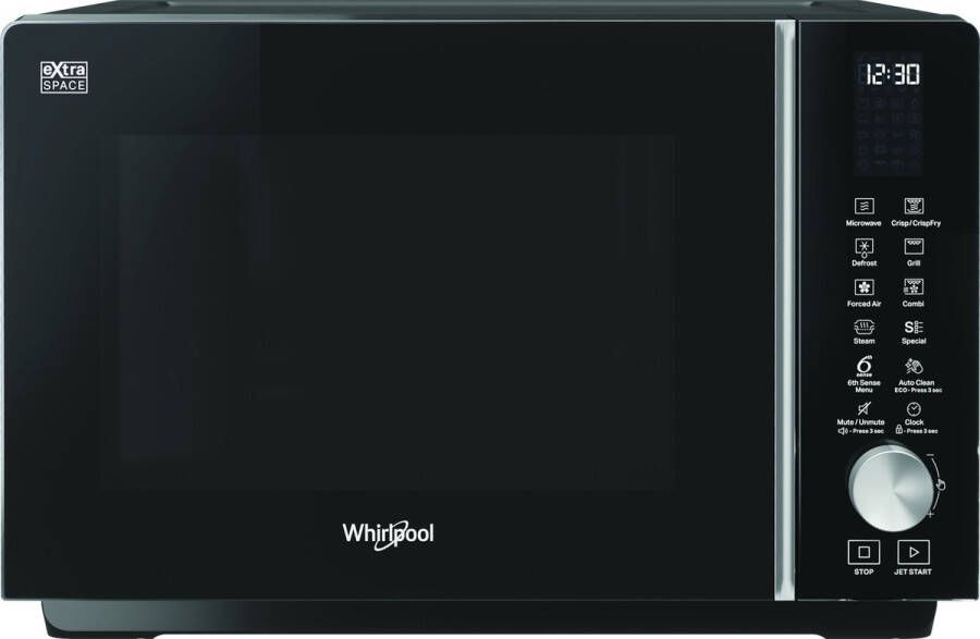 Whirlpool ExtraSpace MWF 259 B Aanrecht Combinatiemagnetron 25 l 800 W Knoppen Draaiknop Zwart