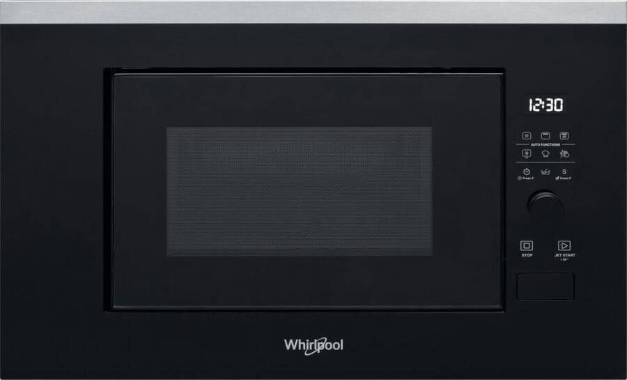 Whirlpool Solo-magnetron met Grill Model WMF200G Inbouw 20 liter 800W Zwart