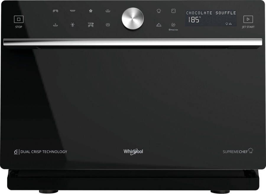 Whirlpool Supreme Chef MWSC 9133 SB Aanrecht Combinatiemagnetron 33 l 1000 W Draaiknop Touch Zwart Zilver