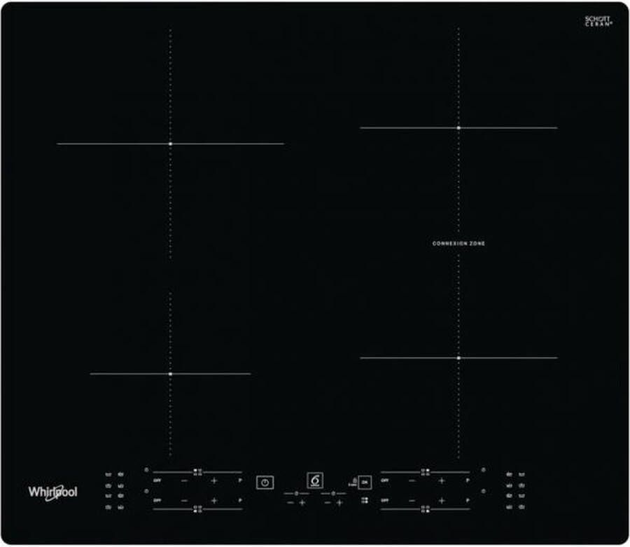 Whirlpool WB B8360 NE Zwart Ingebouwd 59 cm Inductiekookplaat zones 4 zone(s)