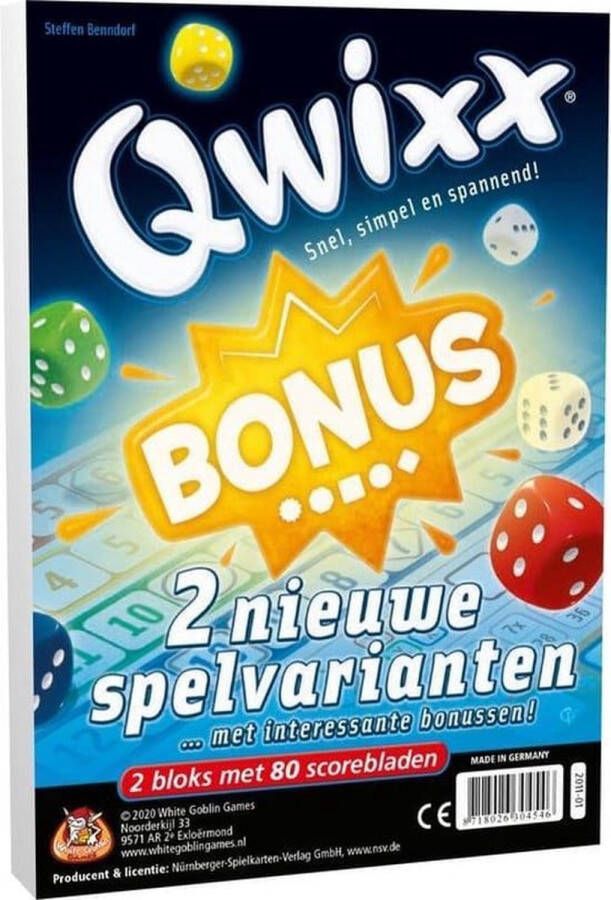 White Goblin Games Qwixx Bonus dobbelspel 2 Nieuwe spelvarianten met 80 scorebladen