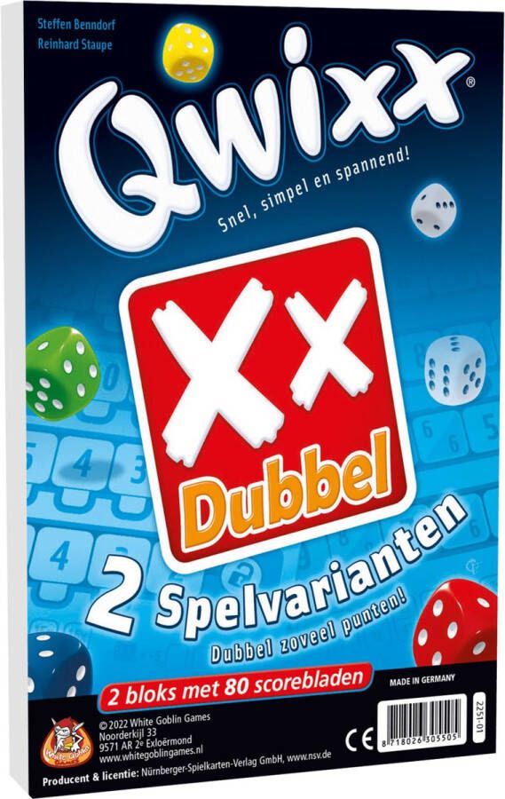 White Goblin Games Qwixx Dubbel dobbelspel 2 spelvarianten uitbreiding