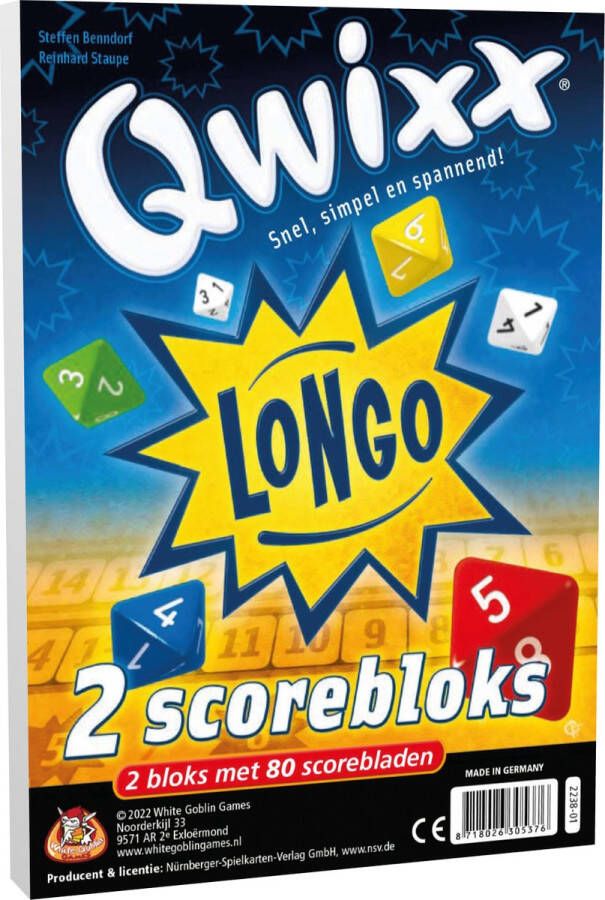 White Goblin Games Qwixx longo 2 scorebloks Dobbelspel