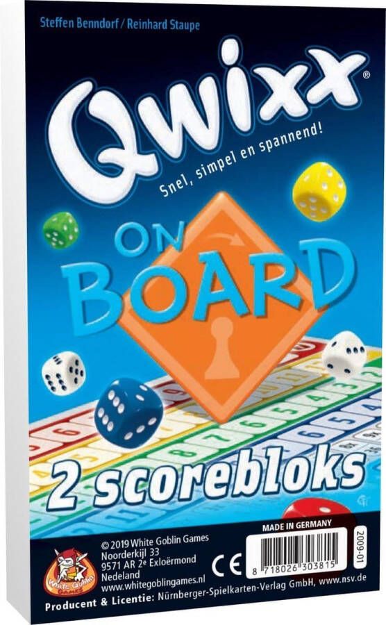 White Goblin Games dobbelspel Qwixx On Board Bloks (extra scorebloks) 8+