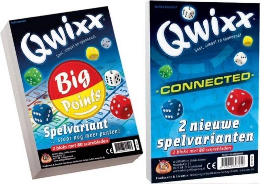 White Goblin Games Spellenbundel 2 stuks Dobbelspel Qwixx Big Points & Qwixx Connected