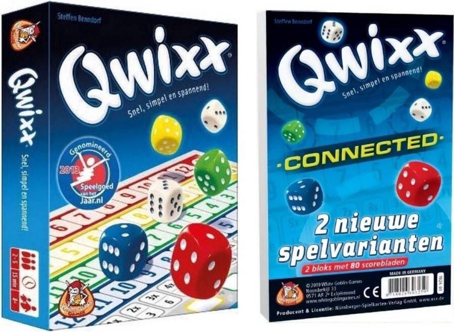 White Goblin Games Spellenbundel 2 stuks Dobbelspel Qwixx & Qwixx Connected