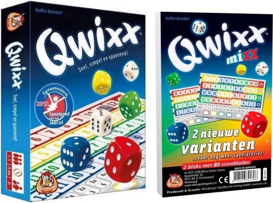 White Goblin Games Spellenbundel 2 stuks Dobbelspel Qwixx & Qwixx Mixx