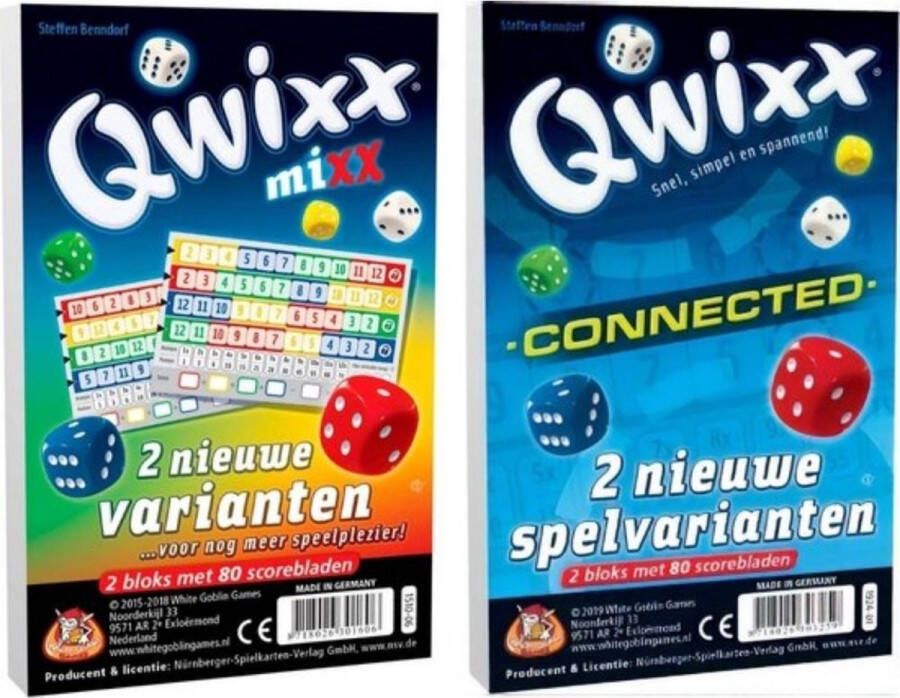White Goblin Games Spellenbundel 2 stuks Dobbelspel Qwixx Mixx & Qwixx Connected