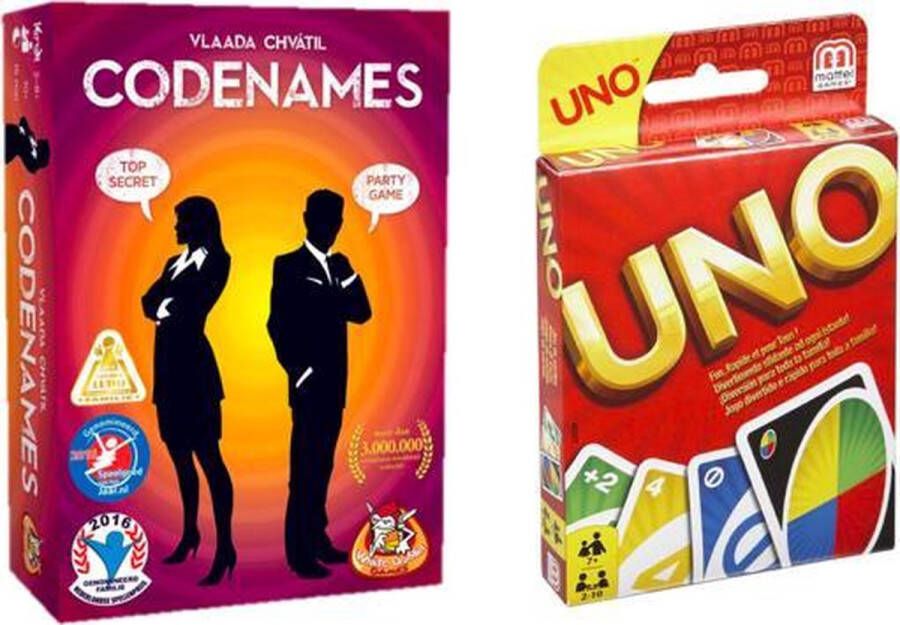 White Goblin Games Spelvoordeelset Codenames Gezelschapsspel & Uno Kaartspel