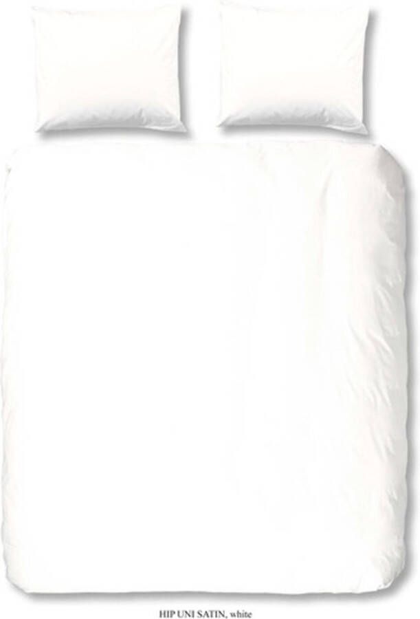 White Good Morning Uni Dekbedovertrek Lits-jumeaux 240x200 220 cm + 2 kussenslopen 60x70 cm