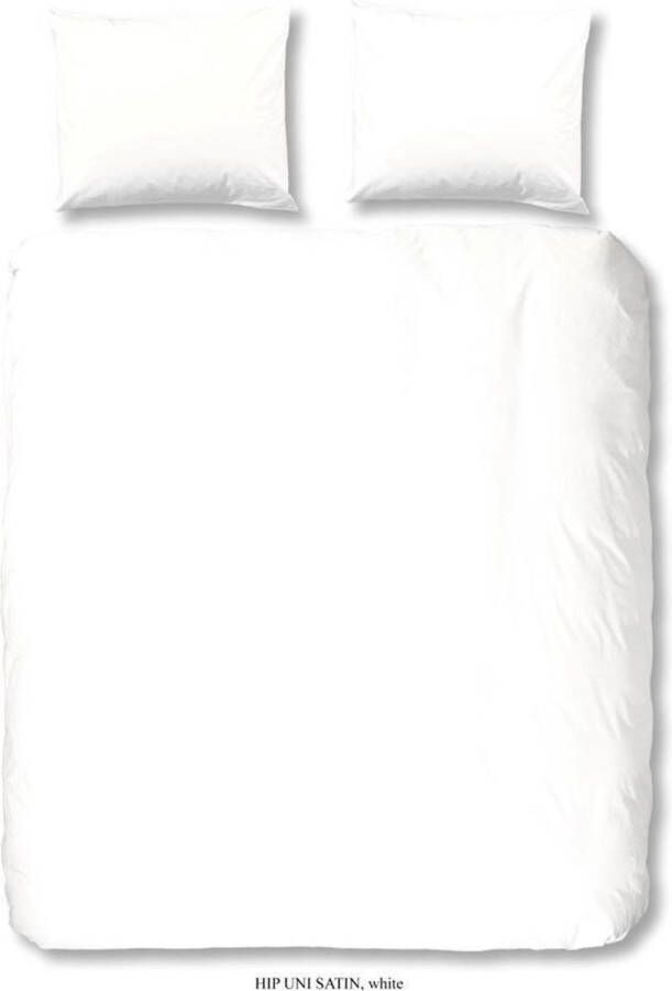 HIP Collection Uni Satin dekbedovertrek 2-persoons (200x200 220 cm + 2 slopen) Katoen satijn White