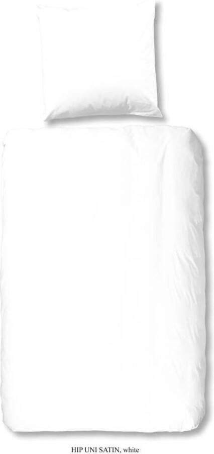HIP Collection Uni Satin dekbedovertrek 1-persoons (140x200 220 cm + 1 sloop) Katoen satijn White