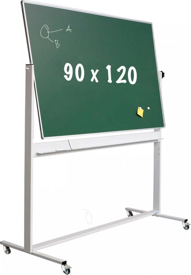 WhiteboardMatch Krijtbord Deluxe Magnetisch Dubbelzijdig Kantelbaar bord Schoolbord Eenvoudige montage Geëmailleerd staal Groen 120x90cm Vaderdag cadeau