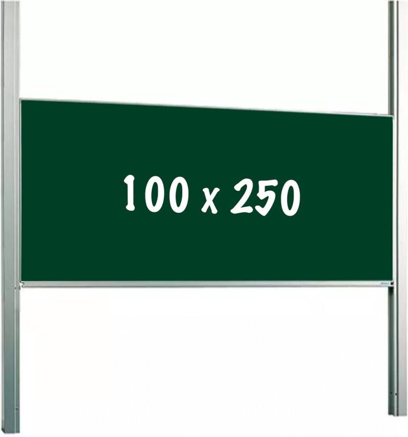 WhiteboardMatch Krijtbord PRO In hoogte verstelbaar Enkelzijdig bord Schoolbord Eenvoudige montage Geëmailleerd staal Groen 100x400cm Vaderdag cadeau