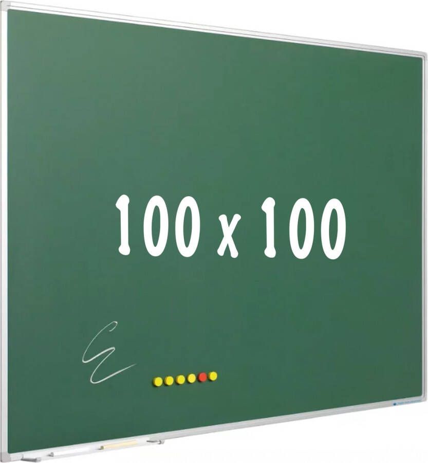 WhiteboardMatch Krijtbord PRO Magnetisch Schoolbord Eenvoudige montage Geëmailleerd staal Groen 100x100cm Vaderdag cadeau