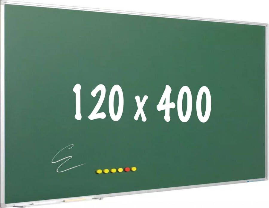 WhiteboardMatch Krijtbord PRO Magnetisch Schoolbord Eenvoudige montage Geëmailleerd staal Groen -120x400cm Vaderdag cadeau
