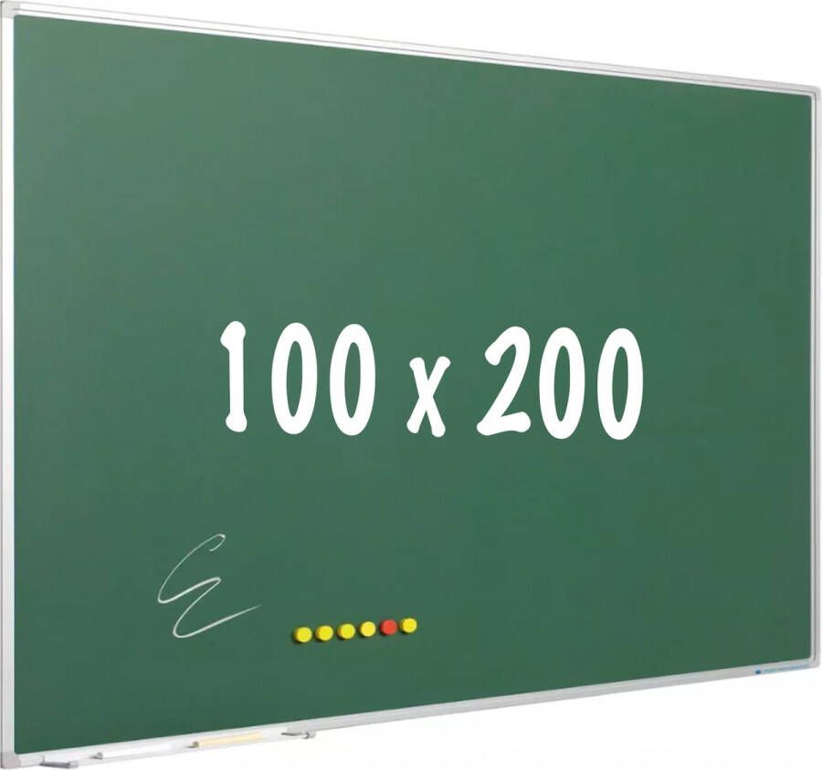 WhiteboardMatch Krijtbord PRO Magnetisch Schoolbord Eenvoudige montage Geëmailleerd staal Groen 200x100cm Vaderdag cadeau