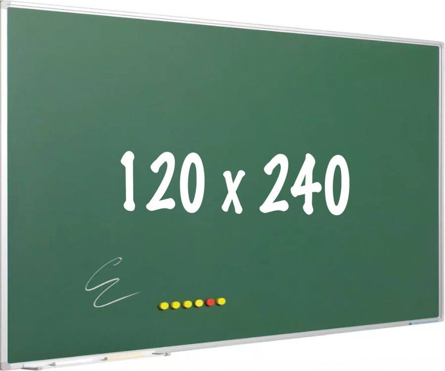 WhiteboardMatch Krijtbord PRO Magnetisch Schoolbord Eenvoudige montage Geëmailleerd staal Groen 240x120cm Vaderdag cadeau