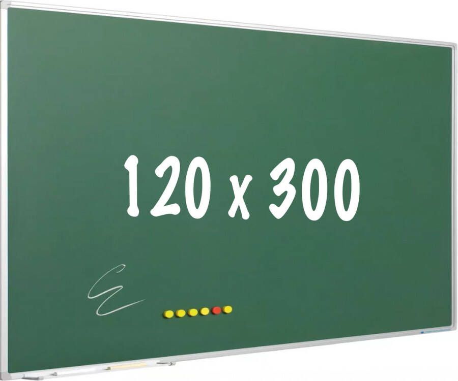 WhiteboardMatch Krijtbord PRO Magnetisch Schoolbord Eenvoudige montage Geëmailleerd staal Groen 300x150cm Vaderdag cadeau