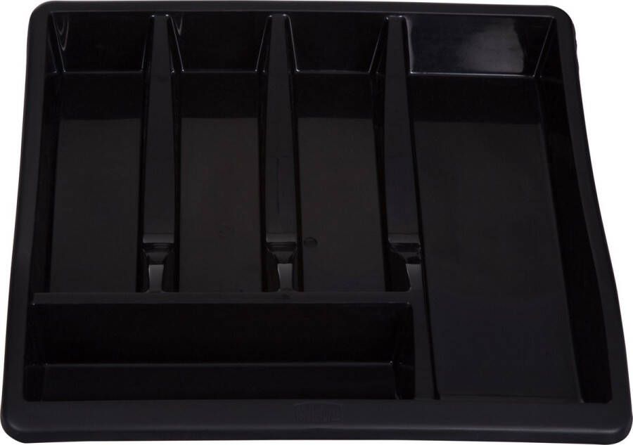 Whitefurze Bestekbak keuken organizer 5-vaks Zwart 39 x 39 x 6 cm Bestekbakken