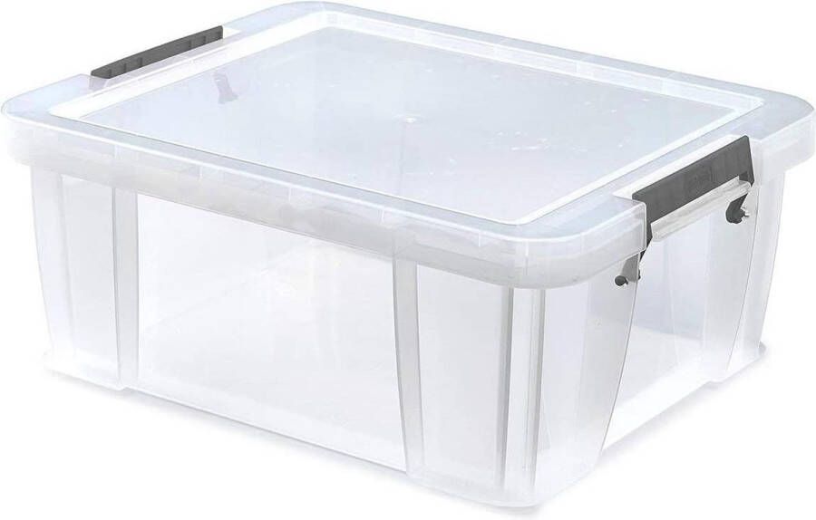 Whitefurze Allstore Opbergbox Afsluitbaar 24 liter Polypropyleen Transparant