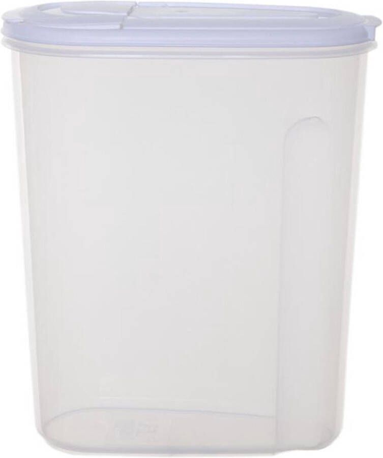 Whitefurze Voedselcontainer strooibus transparant 3 liter kunststof 20 x 10 x 24 cm Voorraadpot