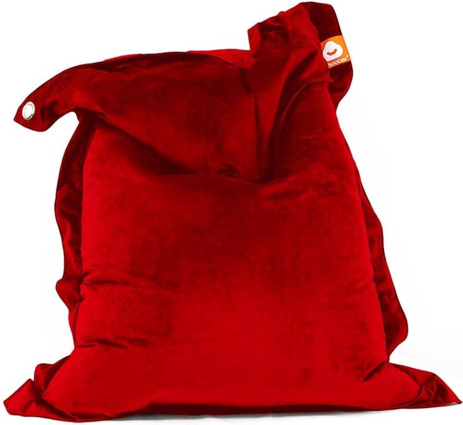 Whoober rechthoek zitzak St. Tropez M velvet rood Wasbaar Zacht en comfortabel